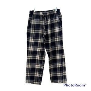 Old Navy Blue & White Plaid Fleece Pajama Pull On Drawstring Pants Size Large